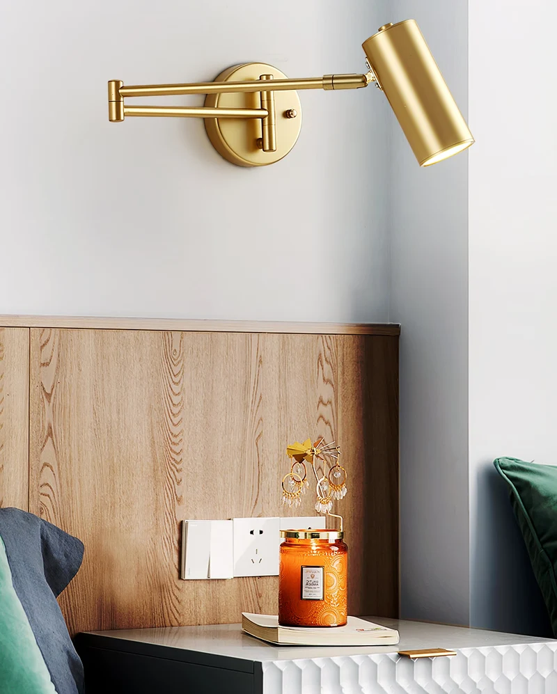 Verstelbare Wandlamp met Zwenkarm – Industrieel Metaal IJzer – 180° Draaibaar – Leeslamp Slaapkamer Nachtkastje | Sansoti