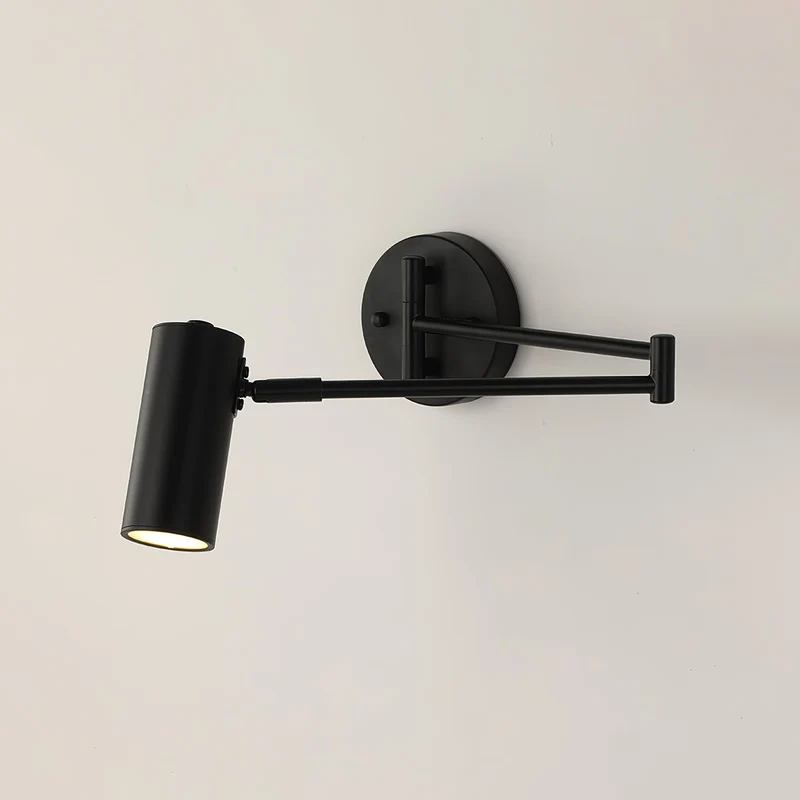 Verstelbare Wandlamp met Zwenkarm – Industrieel Metaal IJzer – 180° Draaibaar – Leeslamp Slaapkamer Nachtkastje | Sansoti