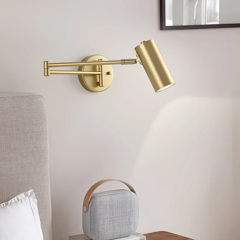 Verstelbare Wandlamp met Zwenkarm – Industrieel Metaal IJzer – 180° Draaibaar – Leeslamp Slaapkamer Nachtkastje | Sansoti