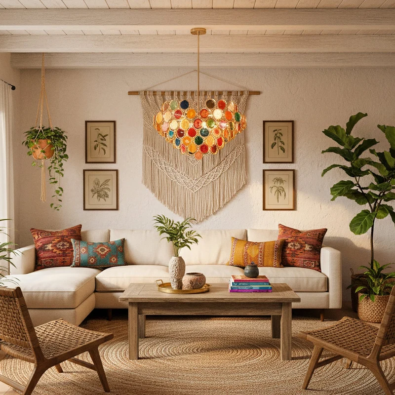 Agaat Kroonluchter – Natuursteen Hanglamp met Goudkleurige Montage – Echt Braziliaans Agaat Verlicht | Sansoti