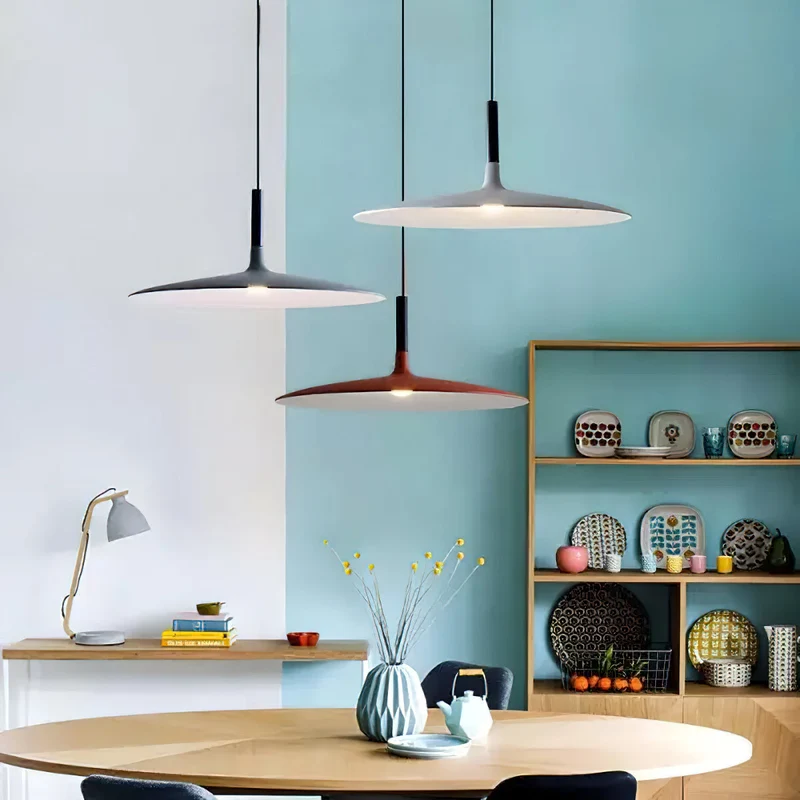 Hanglamp met Conische Kap – Resin Sculptural Pendant in Zes Kleuren, Geïntegreerde LED 3000K of Dimbaar, Moderne Lamp voor Eetkamer Keukeneiland | Sansoti