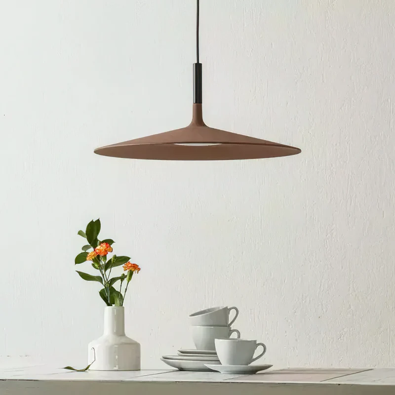 Hanglamp met Conische Kap – Resin Sculptural Pendant in Zes Kleuren, Geïntegreerde LED 3000K of Dimbaar, Moderne Lamp voor Eetkamer Keukeneiland | Sansoti