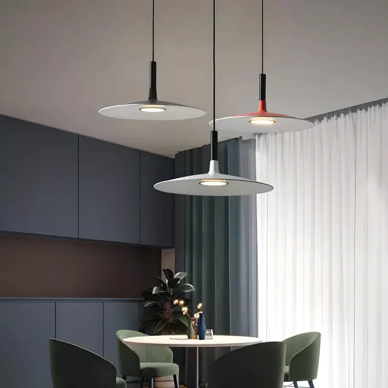 Hanglamp met Conische Kap – Resin Sculptural Pendant in Zes Kleuren, Geïntegreerde LED 3000K of Dimbaar, Moderne Lamp voor Eetkamer Keukeneiland | Sansoti