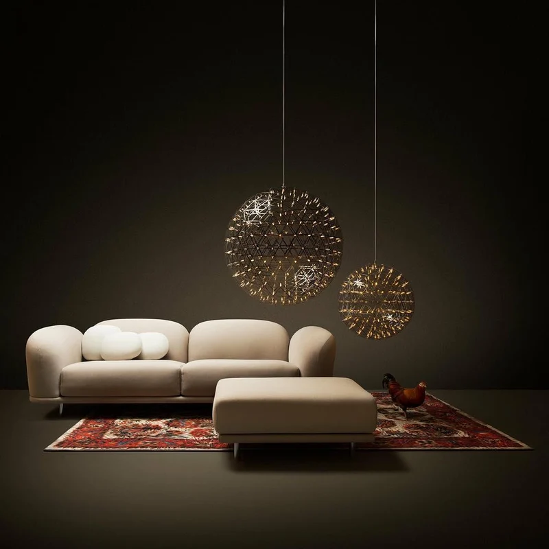 LED Hanglamp Bol Zilver Sfeerverlichting Moderne Lichtbol met Dimbare Lichtpunten Transparante Kristalbol Decoratief Scandinavisch Warm Wit Industrieel Design Interieurlamp | Sansoti