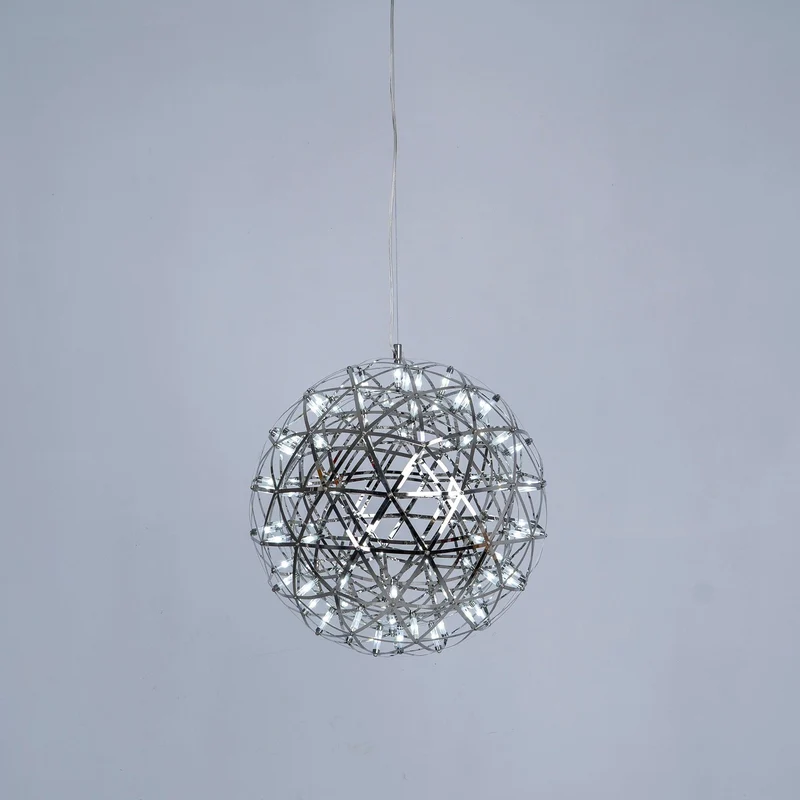 LED Hanglamp Bol Zilver Sfeerverlichting Moderne Lichtbol met Dimbare Lichtpunten Transparante Kristalbol Decoratief Scandinavisch Warm Wit Industrieel Design Interieurlamp | Sansoti