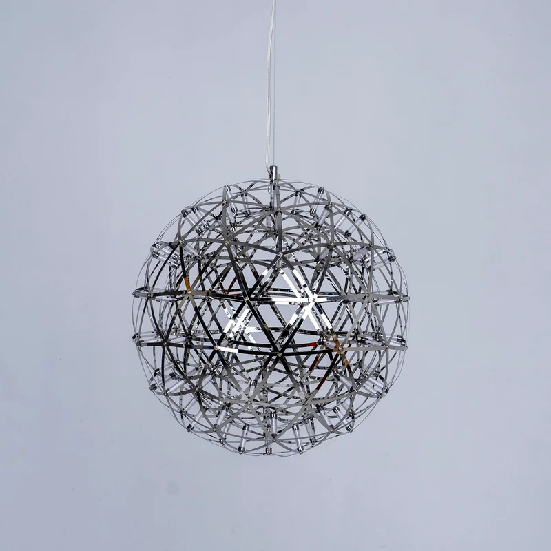 LED Hanglamp Bol Zilver Sfeerverlichting Moderne Lichtbol met Dimbare Lichtpunten Transparante Kristalbol Decoratief Scandinavisch Warm Wit Industrieel Design Interieurlamp | Sansoti