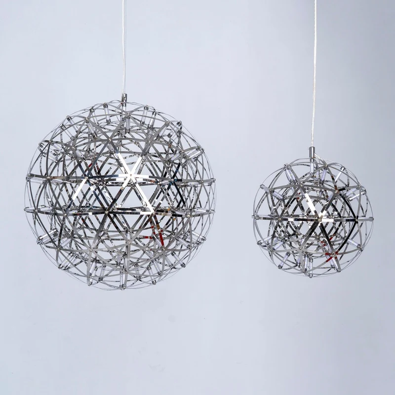 LED Hanglamp Bol Zilver Sfeerverlichting Moderne Lichtbol met Dimbare Lichtpunten Transparante Kristalbol Decoratief Scandinavisch Warm Wit Industrieel Design Interieurlamp | Sansoti