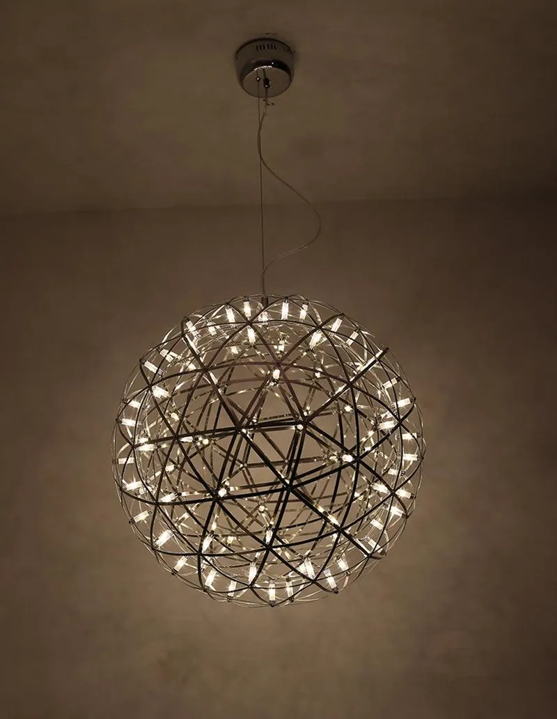 LED Hanglamp Bol Zilver Sfeerverlichting Moderne Lichtbol met Dimbare Lichtpunten Transparante Kristalbol Decoratief Scandinavisch Warm Wit Industrieel Design Interieurlamp | Sansoti