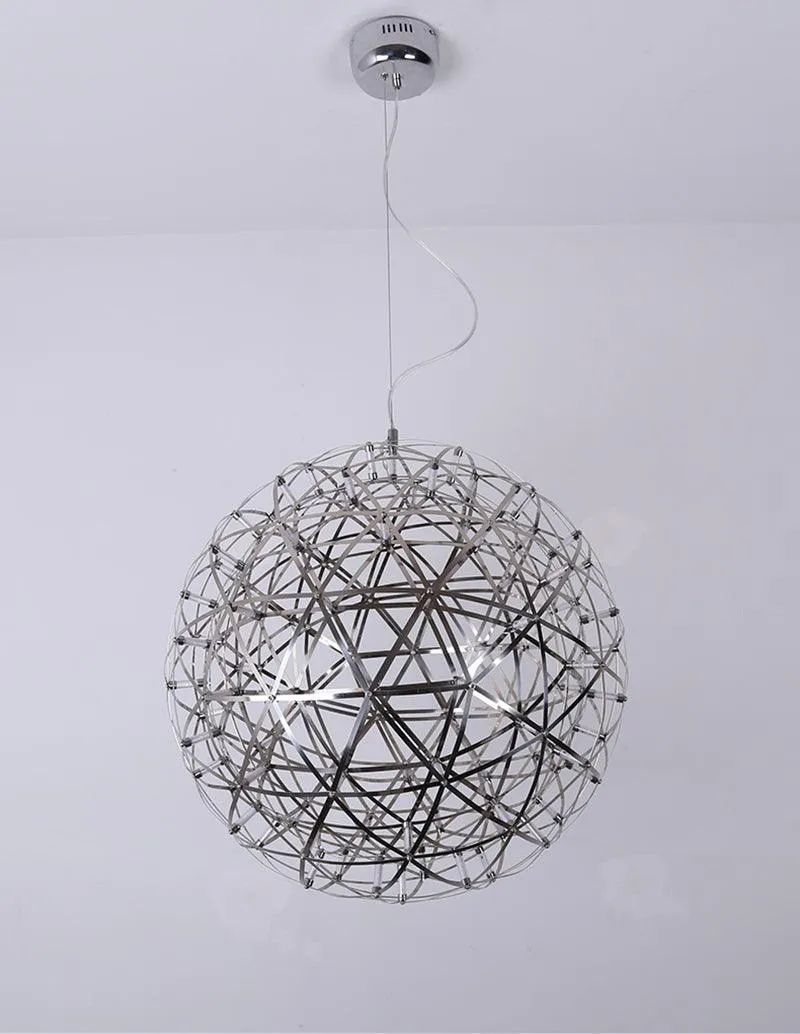 LED Hanglamp Bol Zilver Sfeerverlichting Moderne Lichtbol met Dimbare Lichtpunten Transparante Kristalbol Decoratief Scandinavisch Warm Wit Industrieel Design Interieurlamp | Sansoti