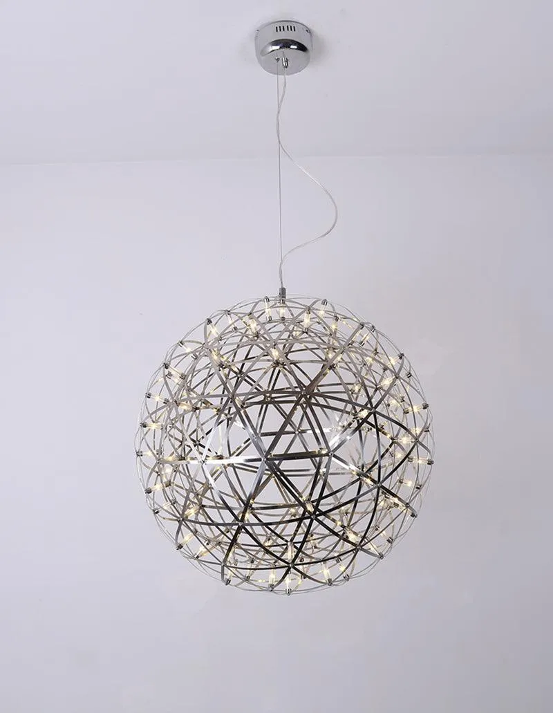 LED Hanglamp Bol Zilver Sfeerverlichting Moderne Lichtbol met Dimbare Lichtpunten Transparante Kristalbol Decoratief Scandinavisch Warm Wit Industrieel Design Interieurlamp | Sansoti