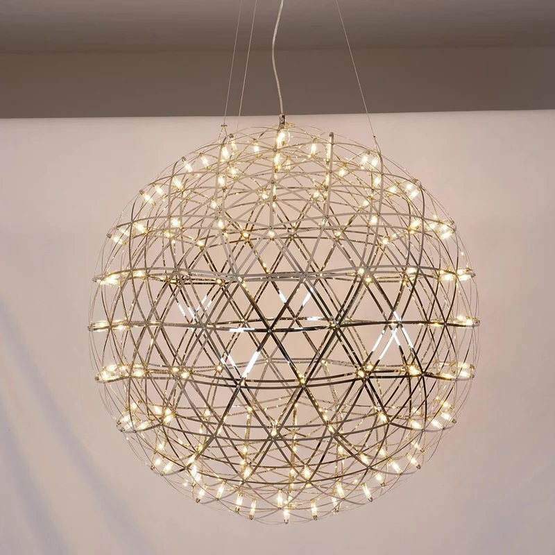 LED Hanglamp Bol Zilver Sfeerverlichting Moderne Lichtbol met Dimbare Lichtpunten Transparante Kristalbol Decoratief Scandinavisch Warm Wit Industrieel Design Interieurlamp | Sansoti