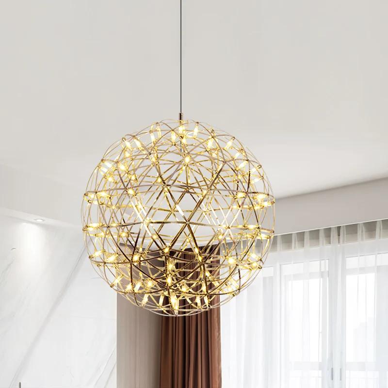 LED Hanglamp Bol Zilver Sfeerverlichting Moderne Lichtbol met Dimbare Lichtpunten Transparante Kristalbol Decoratief Scandinavisch Warm Wit Industrieel Design Interieurlamp | Sansoti