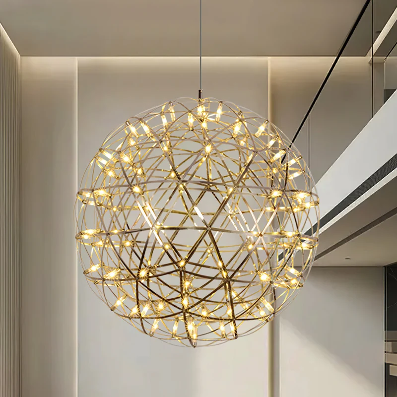 LED Hanglamp Bol Zilver Sfeerverlichting Moderne Lichtbol met Dimbare Lichtpunten Transparante Kristalbol Decoratief Scandinavisch Warm Wit Industrieel Design Interieurlamp | Sansoti