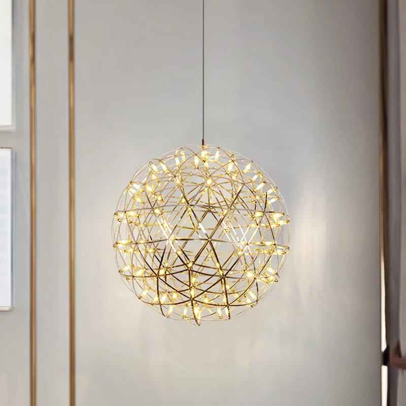 LED Hanglamp Bol Zilver Sfeerverlichting Moderne Lichtbol met Dimbare Lichtpunten Transparante Kristalbol Decoratief Scandinavisch Warm Wit Industrieel Design Interieurlamp | Sansoti