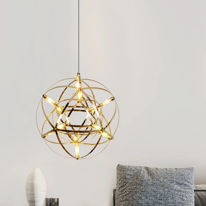 LED Hanglamp Bol Zilver Sfeerverlichting Moderne Lichtbol met Dimbare Lichtpunten Transparante Kristalbol Decoratief Scandinavisch Warm Wit Industrieel Design Interieurlamp | Sansoti