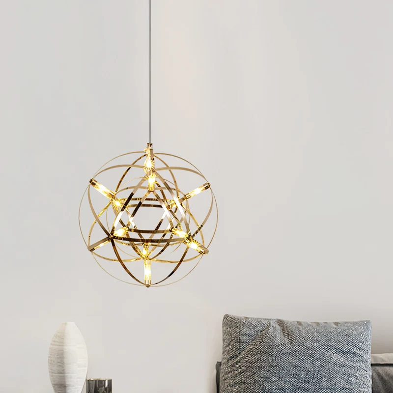 LED Hanglamp Bol Zilver Sfeerverlichting Moderne Lichtbol met Dimbare Lichtpunten Transparante Kristalbol Decoratief Scandinavisch Warm Wit Industrieel Design Interieurlamp | Sansoti