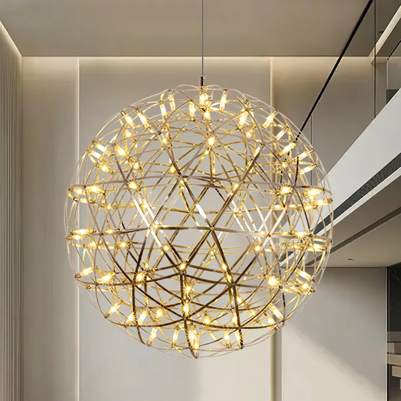 LED Hanglamp Bol Zilver Sfeerverlichting Moderne Lichtbol met Dimbare Lichtpunten Transparante Kristalbol Decoratief Scandinavisch Warm Wit Industrieel Design Interieurlamp | Sansoti