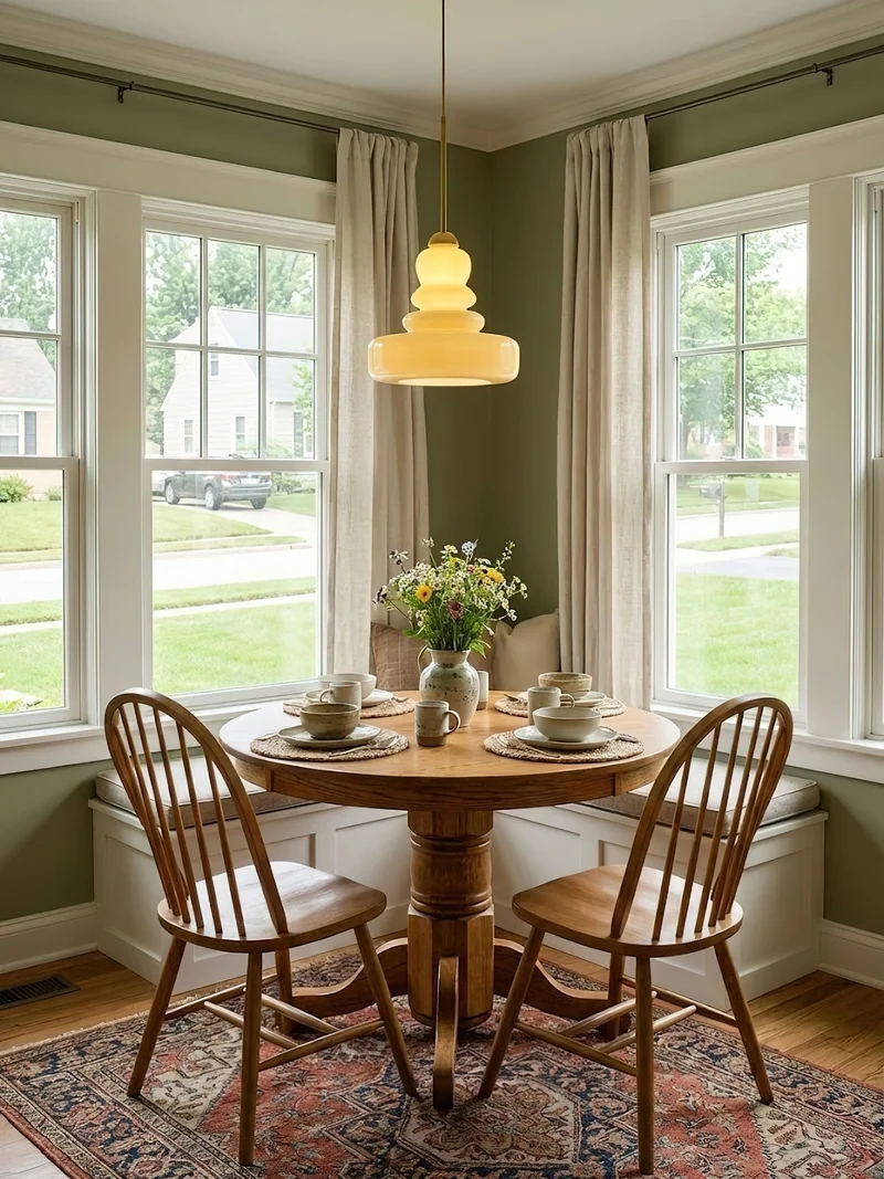 Glazen Hanglamp Industrieel Design Amber & Beige Schoolhouse E26/E27 Fitting Ø30cm voor Woonkamer Keuken Eetkamer | Sansoti