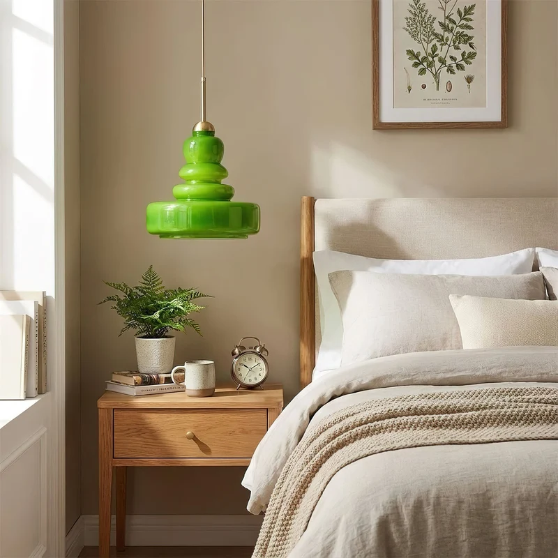 Glazen Hanglamp Industrieel Design Amber & Beige Schoolhouse E26/E27 Fitting Ø30cm voor Woonkamer Keuken Eetkamer | Sansoti