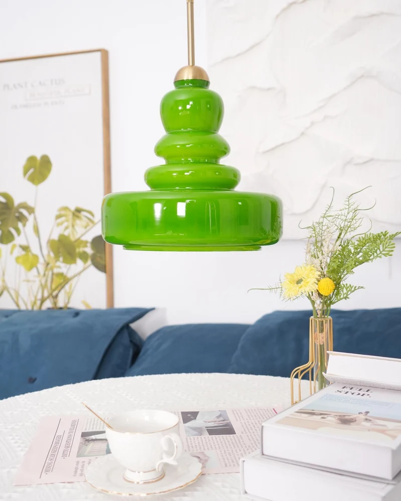 Glazen Hanglamp Industrieel Design Amber & Beige Schoolhouse E26/E27 Fitting Ø30cm voor Woonkamer Keuken Eetkamer | Sansoti