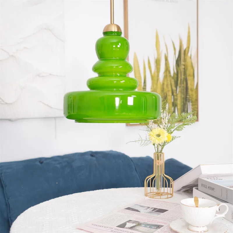 Glazen Hanglamp Industrieel Design Amber & Beige Schoolhouse E26/E27 Fitting Ø30cm voor Woonkamer Keuken Eetkamer | Sansoti
