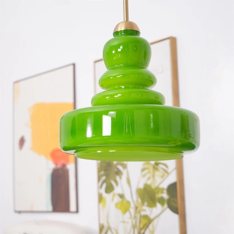 Glazen Hanglamp Industrieel Design Amber & Beige Schoolhouse E26/E27 Fitting Ø30cm voor Woonkamer Keuken Eetkamer | Sansoti