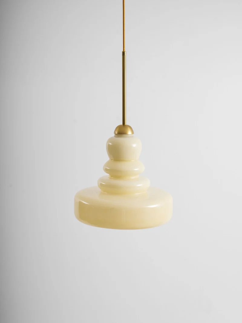 Glazen Hanglamp Industrieel Design Amber & Beige Schoolhouse E26/E27 Fitting Ø30cm voor Woonkamer Keuken Eetkamer | Sansoti