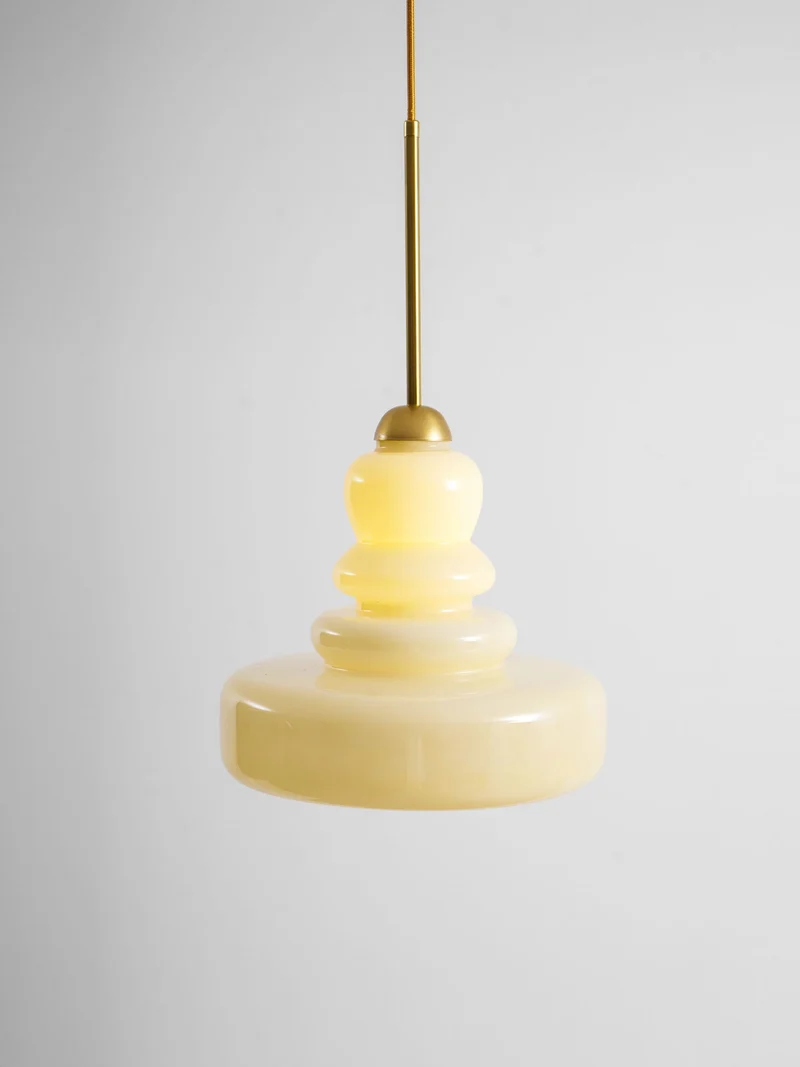 Glazen Hanglamp Industrieel Design Amber & Beige Schoolhouse E26/E27 Fitting Ø30cm voor Woonkamer Keuken Eetkamer | Sansoti