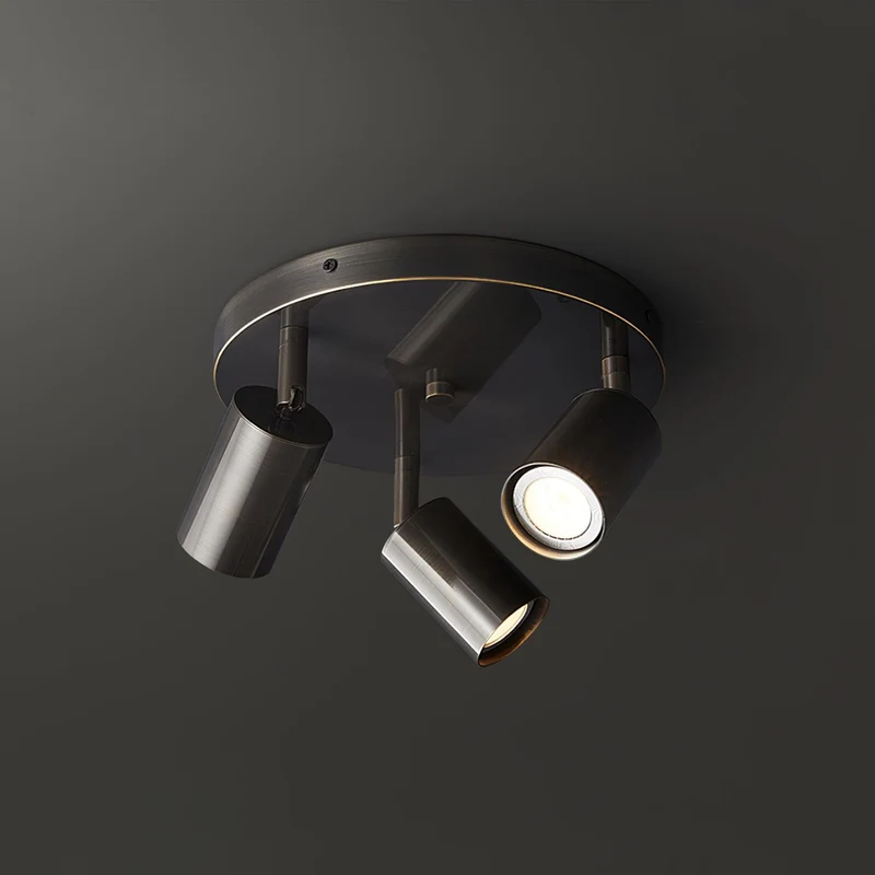 Plafondlamp Metalen Vloerlamp met Messing Afwerking Industriële Kroonluchter 3 of 5 Lichtpunten GU10 Fitting 25W per Lamp Moderne Hanglamp Koperkleur Zwart | Sansoti