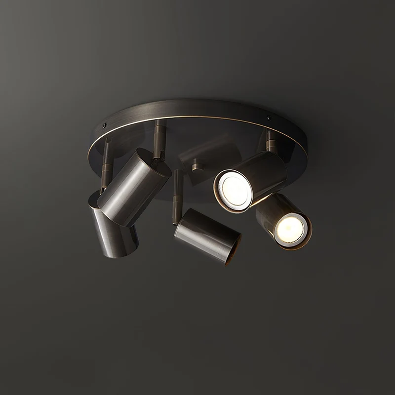 Plafondlamp Metalen Vloerlamp met Messing Afwerking Industriële Kroonluchter 3 of 5 Lichtpunten GU10 Fitting 25W per Lamp Moderne Hanglamp Koperkleur Zwart | Sansoti