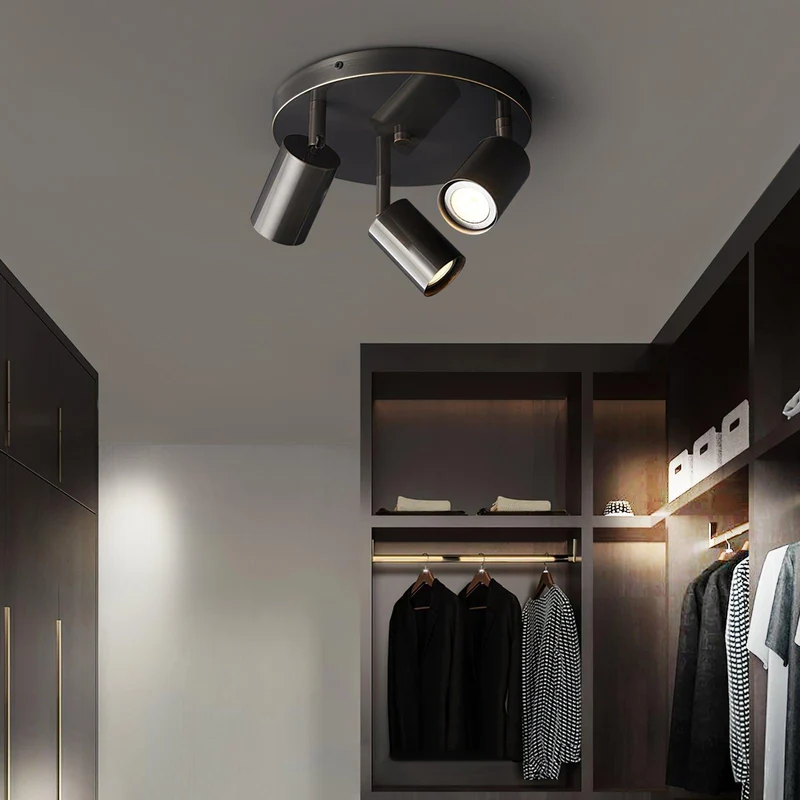 Plafondlamp Metalen Vloerlamp met Messing Afwerking Industriële Kroonluchter 3 of 5 Lichtpunten GU10 Fitting 25W per Lamp Moderne Hanglamp Koperkleur Zwart | Sansoti