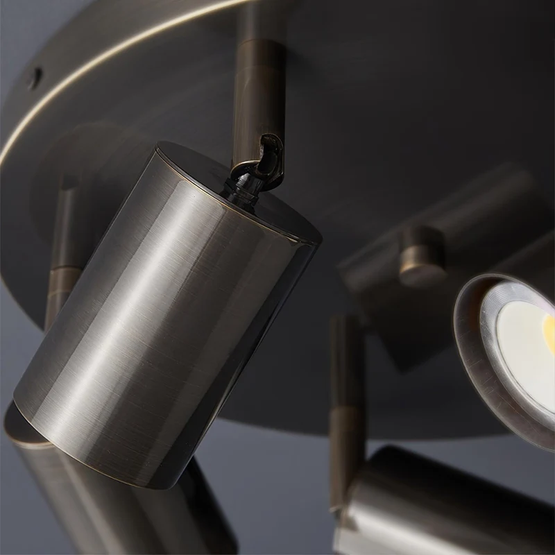 Plafondlamp Metalen Vloerlamp met Messing Afwerking Industriële Kroonluchter 3 of 5 Lichtpunten GU10 Fitting 25W per Lamp Moderne Hanglamp Koperkleur Zwart | Sansoti