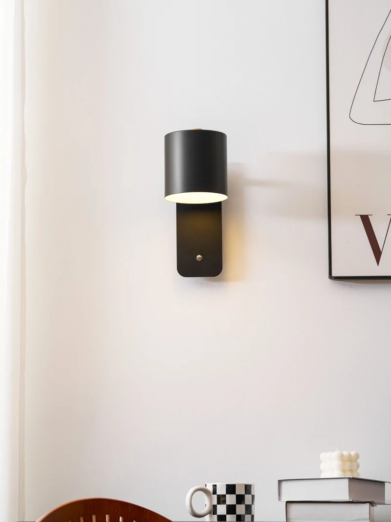 Draaibare Wandlamp Oplaadbaar USB-C 350° Rotatie Dimbaar Touch 4 Kleuren | Sansoti
