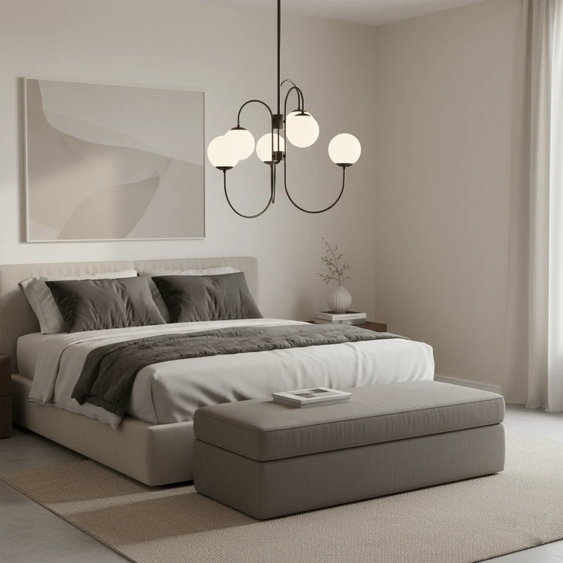 Zwanenhals Kroonluchter Ø76 cm – 8-Lichts Hanglamp met Glazen Bollen Goud/Zwart | Sansoti