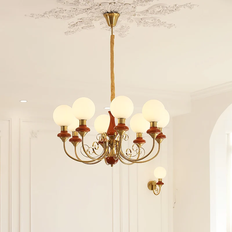 Kroonluchter met Groene Glazen Kappen en Gouden of Zwarte Afwerking – Luxe Hanglamp in 3, 5 of 8 Lichtpunten | Sansoti