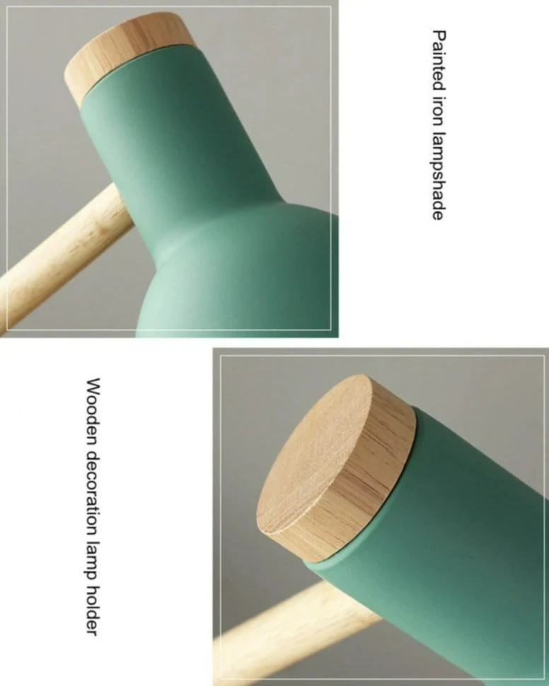 Scandinavische Houten Tafellamp met Draaibare Kop en LED-Verlichting | Sansoti