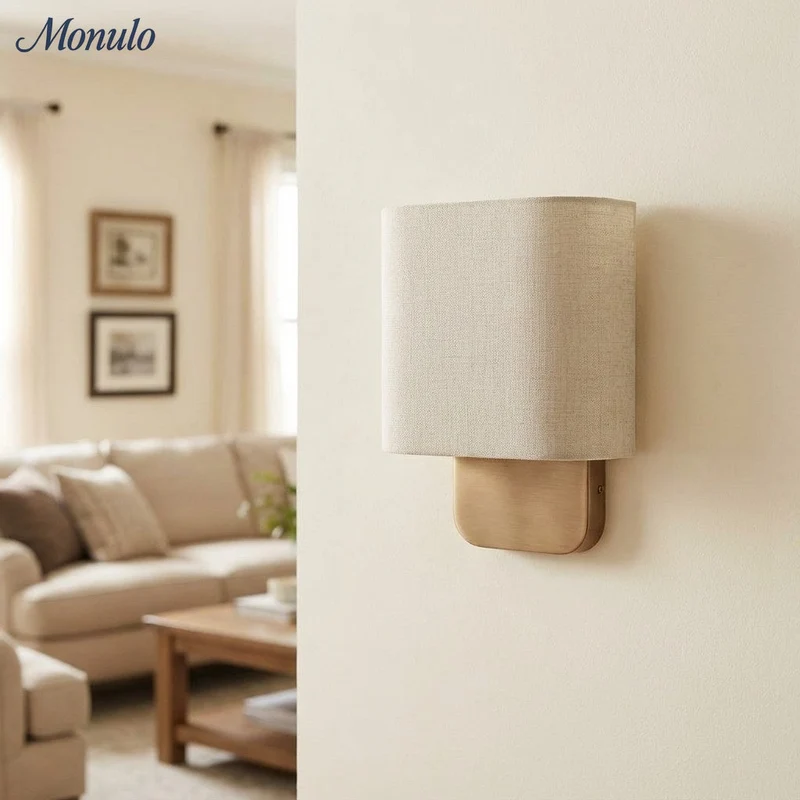 Stoffen Wandlamp met Metalen Fitting voor Leeslicht Slaapkamer | Sansoti