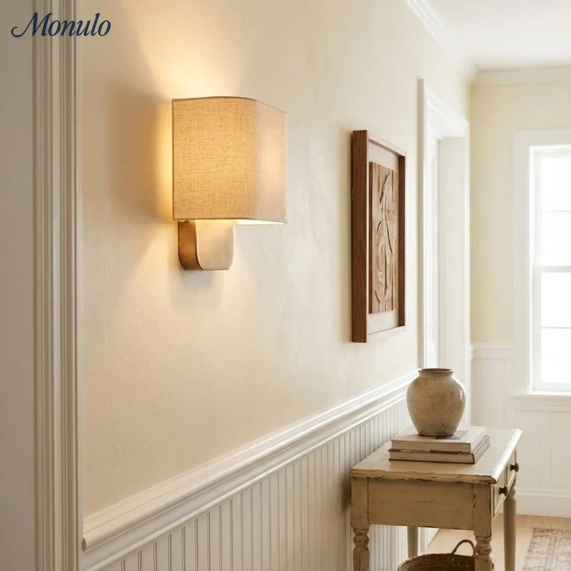 Stoffen Wandlamp met Metalen Fitting voor Leeslicht Slaapkamer | Sansoti