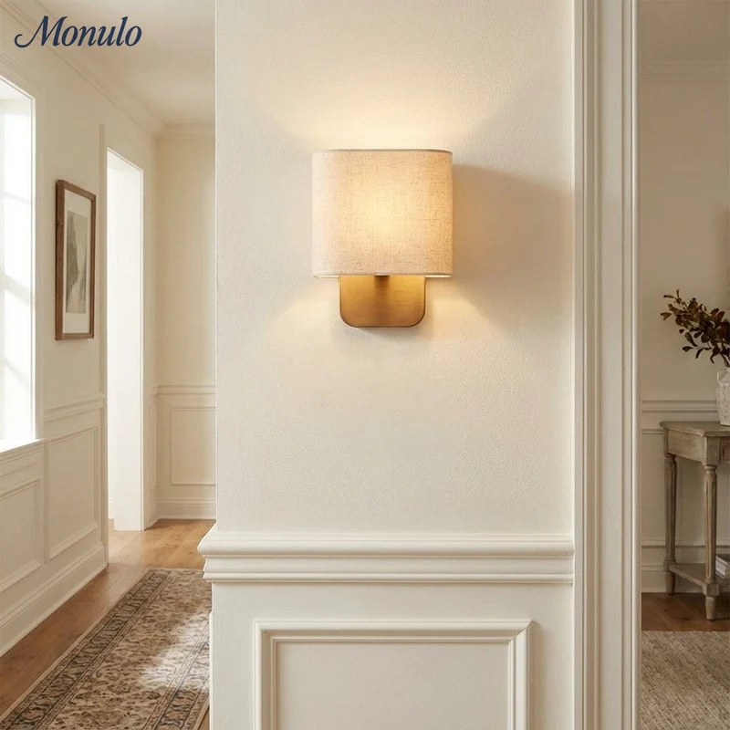 Stoffen Wandlamp met Metalen Fitting voor Leeslicht Slaapkamer | Sansoti