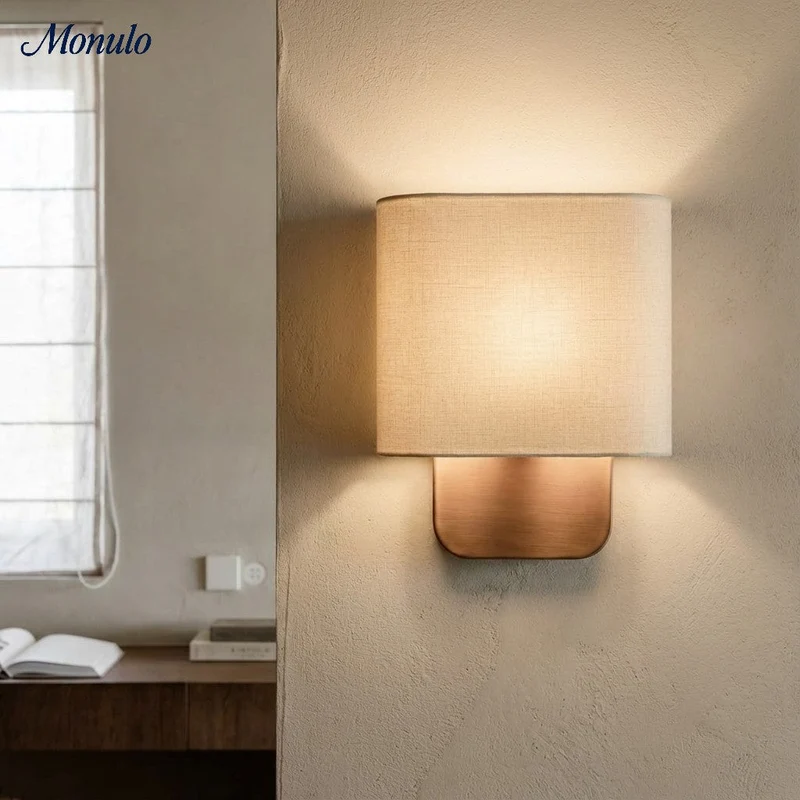 Stoffen Wandlamp met Metalen Fitting voor Leeslicht Slaapkamer | Sansoti