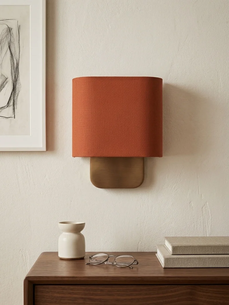 Stoffen Wandlamp met Metalen Fitting voor Leeslicht Slaapkamer | Sansoti