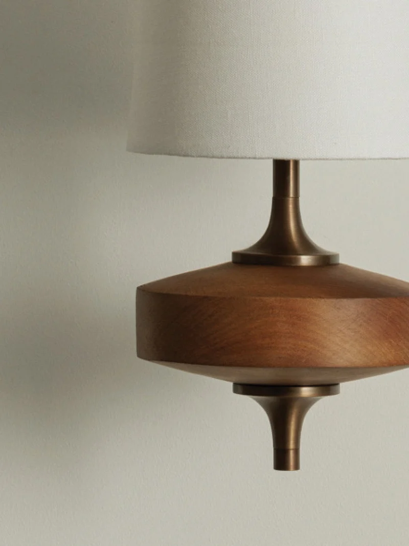 Retro Wandlamp met Stoffen Kap – Vintage Verlichting voor Slaapkamer | Sansoti