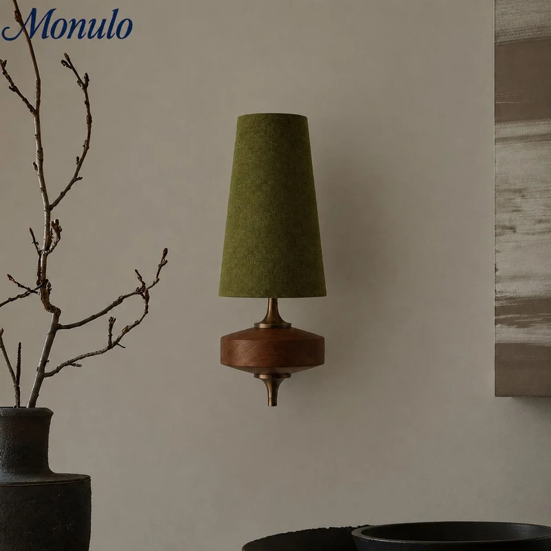 Retro Wandlamp met Stoffen Kap – Vintage Verlichting voor Slaapkamer | Sansoti