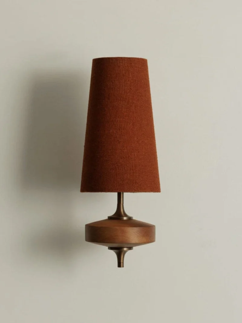 Retro Wandlamp met Stoffen Kap – Vintage Verlichting voor Slaapkamer | Sansoti
