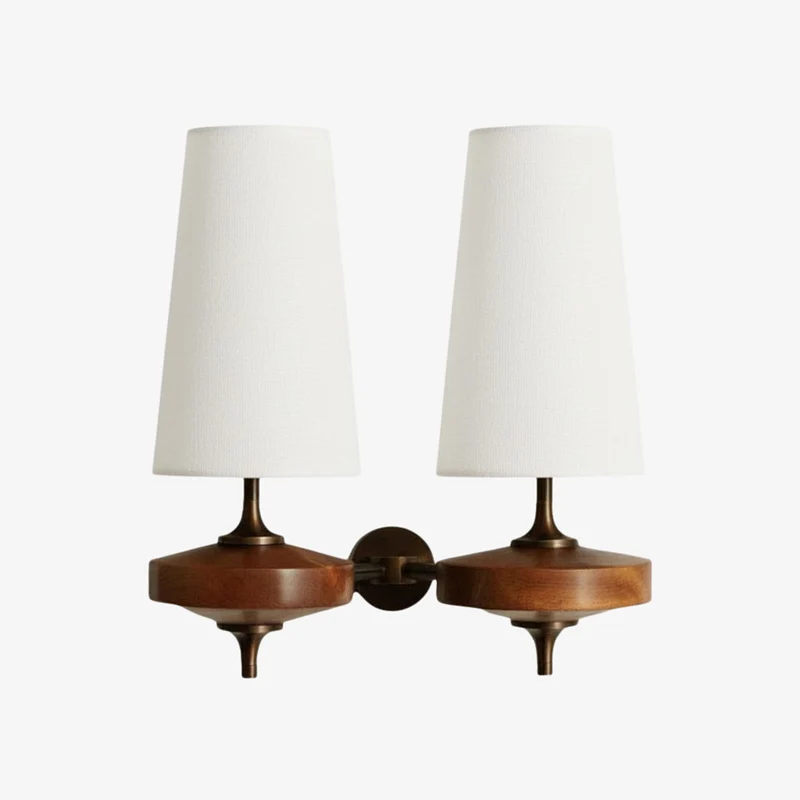 Retro Wandlamp met Stoffen Kap – Vintage Verlichting voor Slaapkamer | Sansoti
