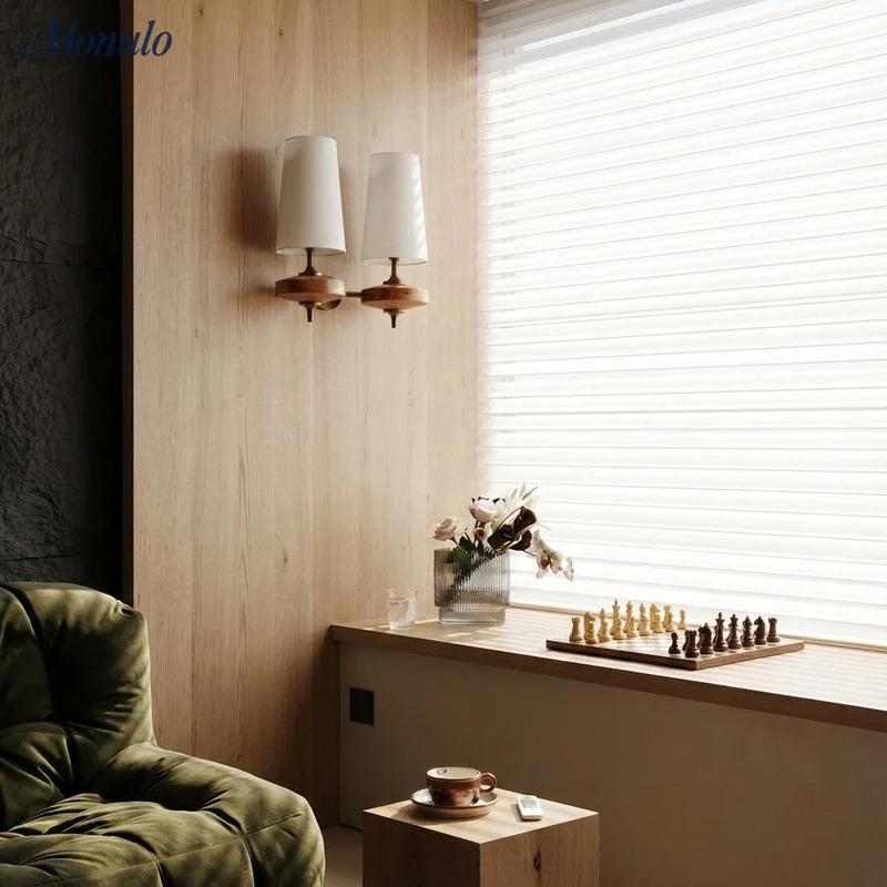Retro Wandlamp met Stoffen Kap – Vintage Verlichting voor Slaapkamer | Sansoti