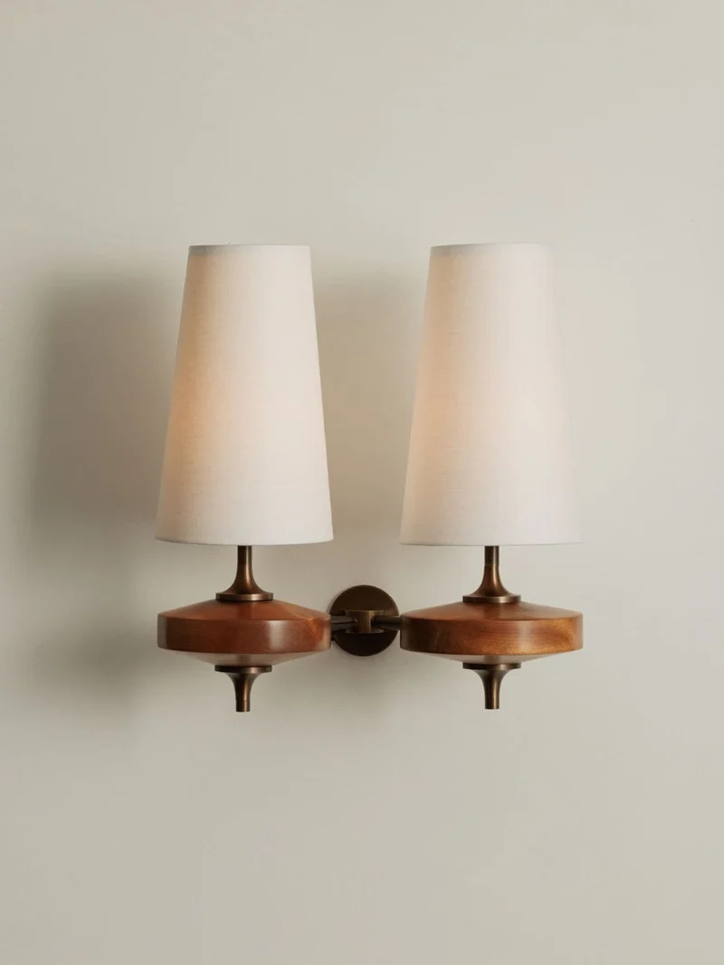 Retro Wandlamp met Stoffen Kap – Vintage Verlichting voor Slaapkamer | Sansoti