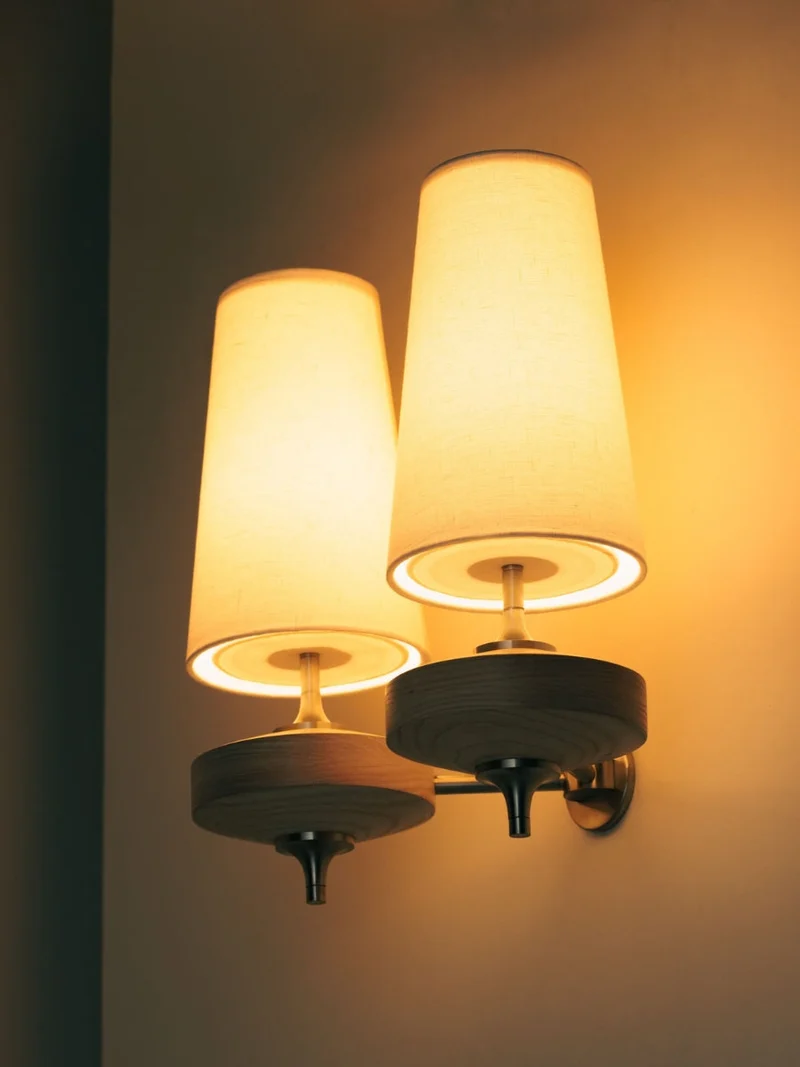 Retro Wandlamp met Stoffen Kap – Vintage Verlichting voor Slaapkamer | Sansoti