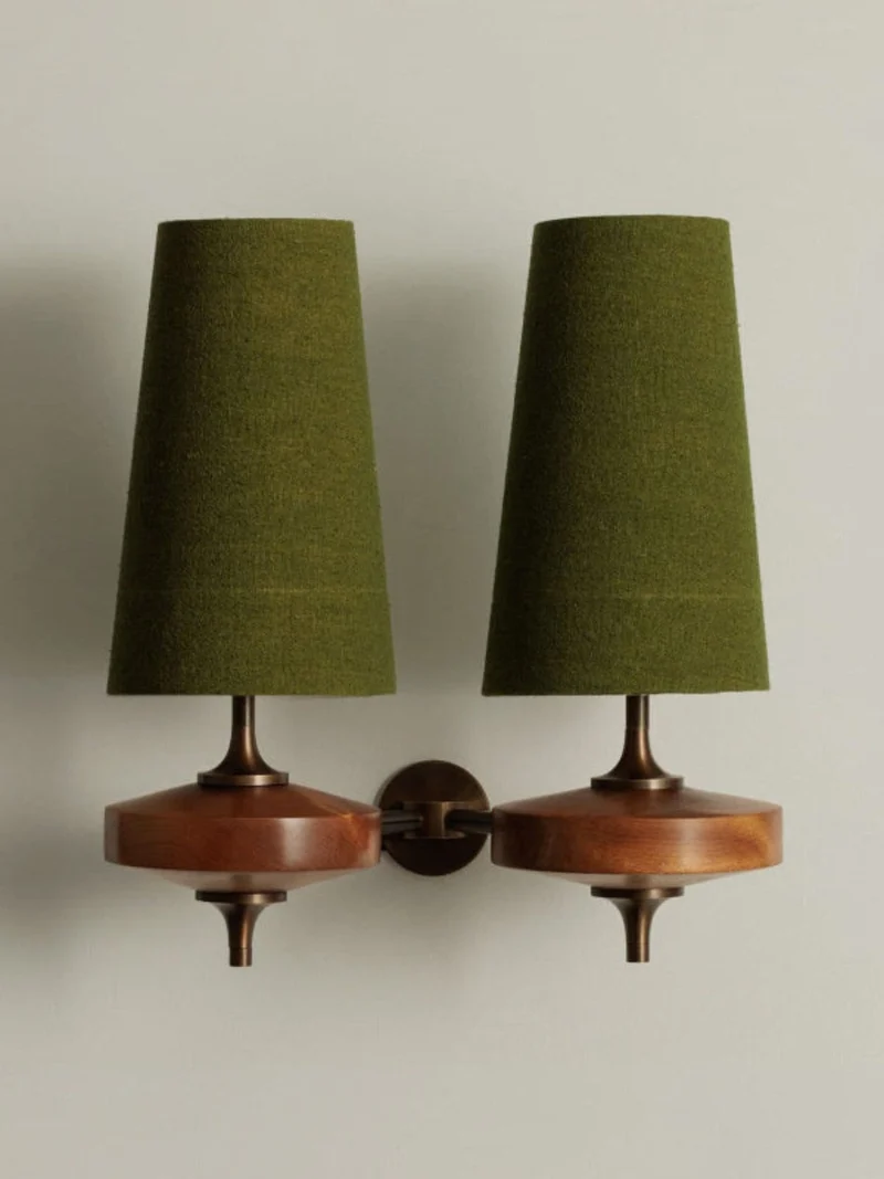 Retro Wandlamp met Stoffen Kap – Vintage Verlichting voor Slaapkamer | Sansoti