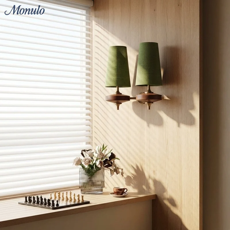 Retro Wandlamp met Stoffen Kap – Vintage Verlichting voor Slaapkamer | Sansoti